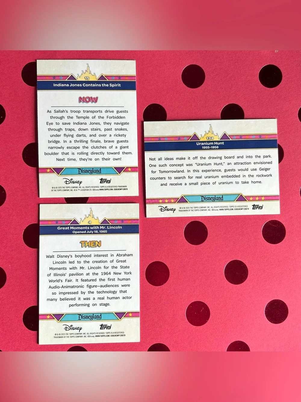 Topps Disneyland 70th Anniversary 3-Card Bundle